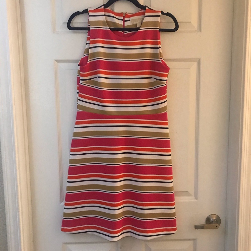 Michael Kors Midi Striped Dress Size Medium 60’s style  but not vintage